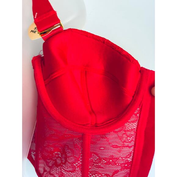 Juicy Couture Corset 36B Red Sexy Lace - Picture 10 of 10